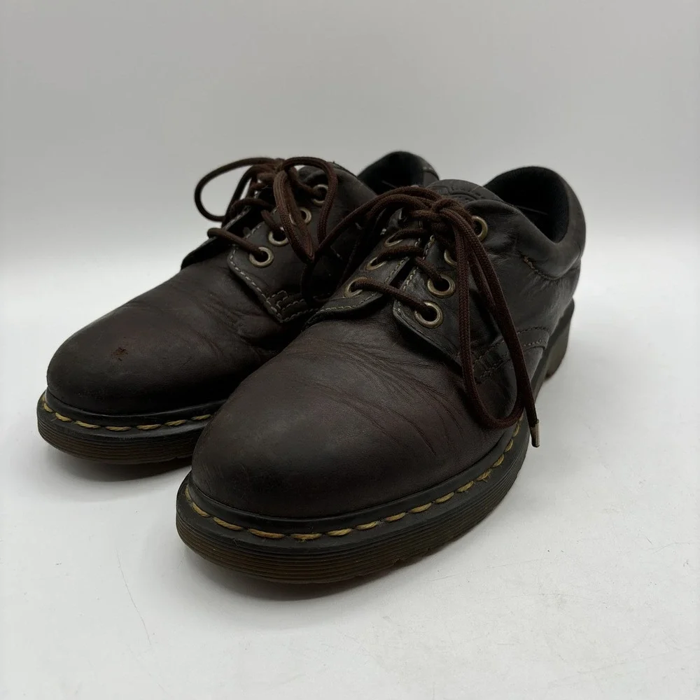 Dr. Martens Boston Shoes Men's Size 7 Brown Leather Derby Oxford Chunky Lace Up